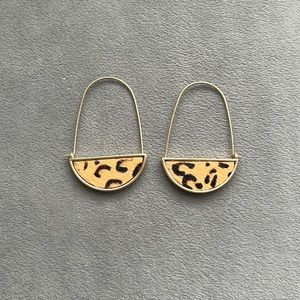 Leopard and gold hoop earrings